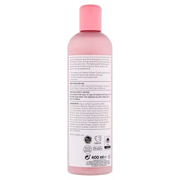 Superdrug Mallow Flower Pink Clay Shampoo (British brand)