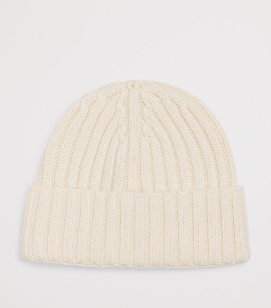 Mc2 Saint Barth Kids wool-blend ribbed logo beanie, imported from the UK