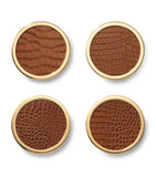 Aerin Set of 4 Leather Classic Coasters