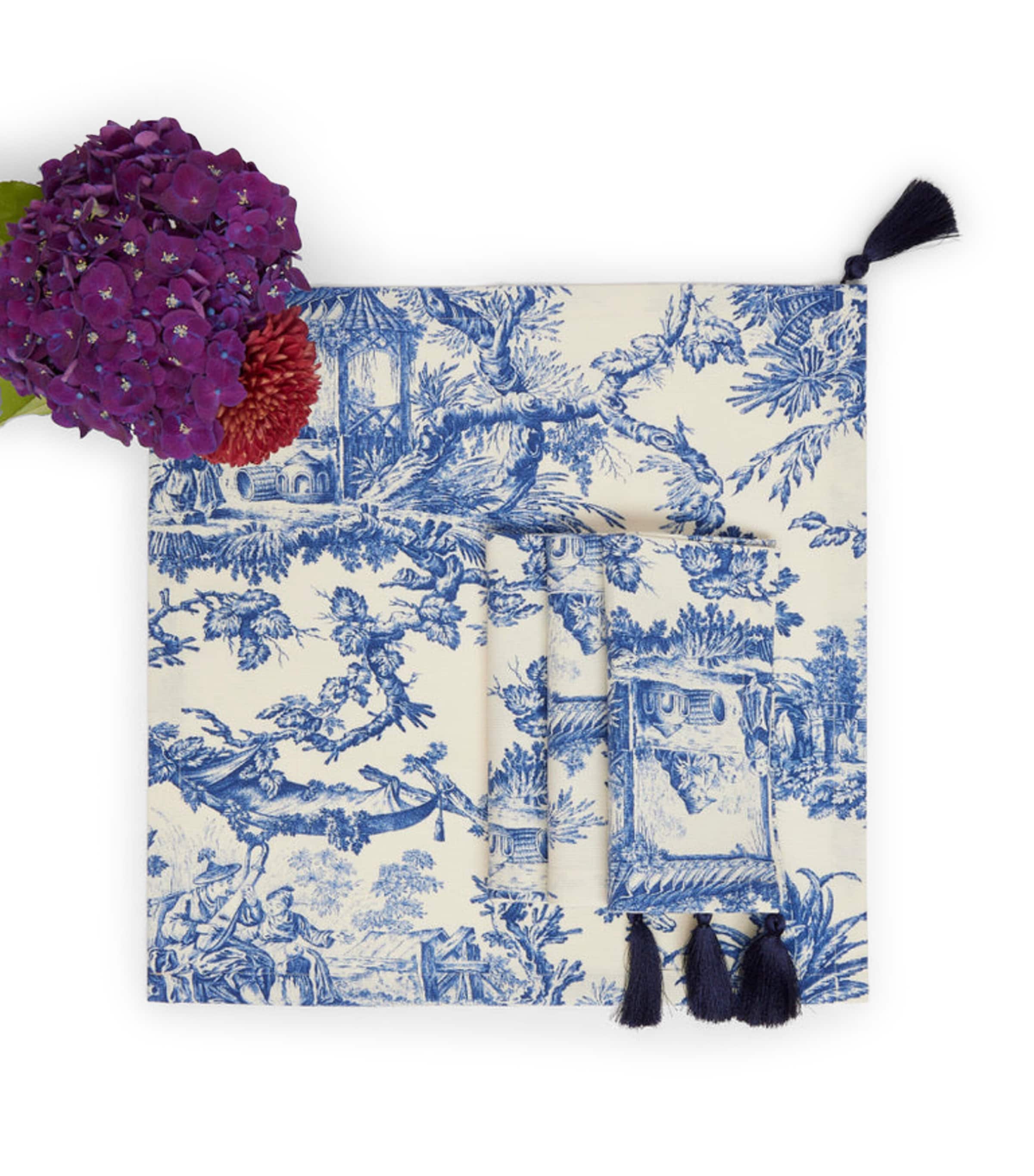 Maison Margaux toile fabric napkins set of 4, imported from the UK