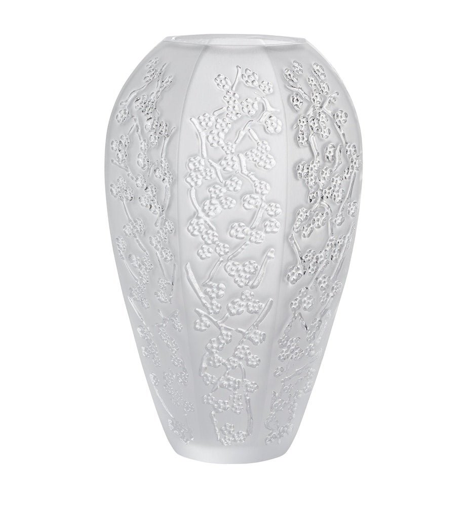Lalique Large Crystal Sakura Vase (17.5cm)