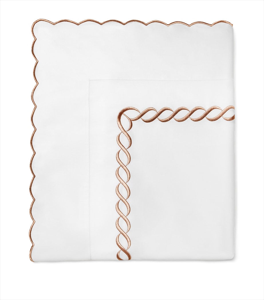 Pratesi Cotton Treccia Splendore Super King Flat Sheet (300cm x 270cm)