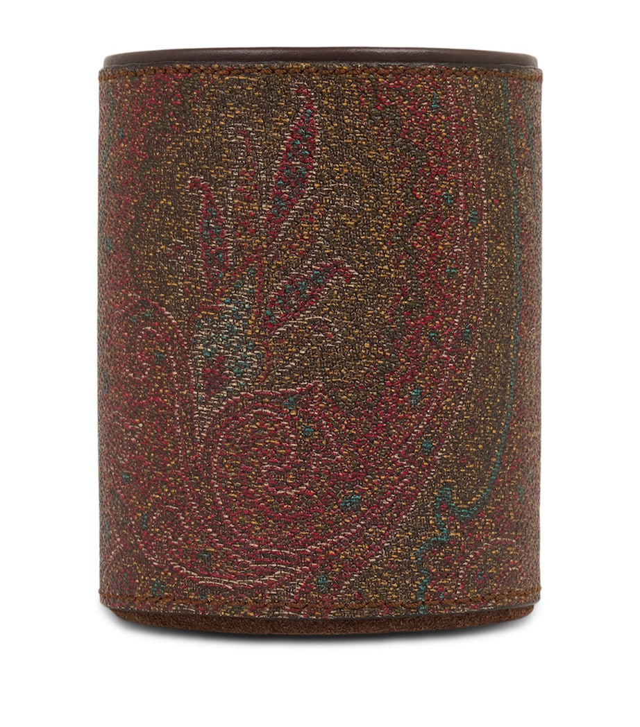 Etro cotton-blend and leather Arnica pen holder, 10cm x 8.5cm - British product
