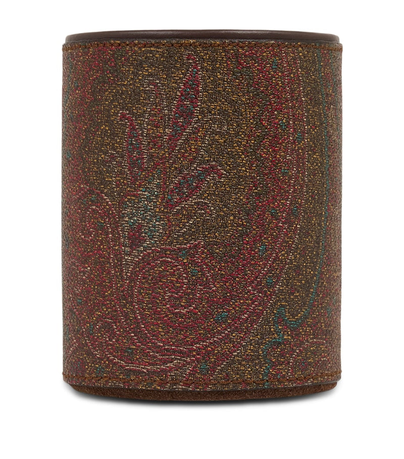 Etro cotton-blend and leather Arnica pen holder, 10cm x 8.5cm - British product