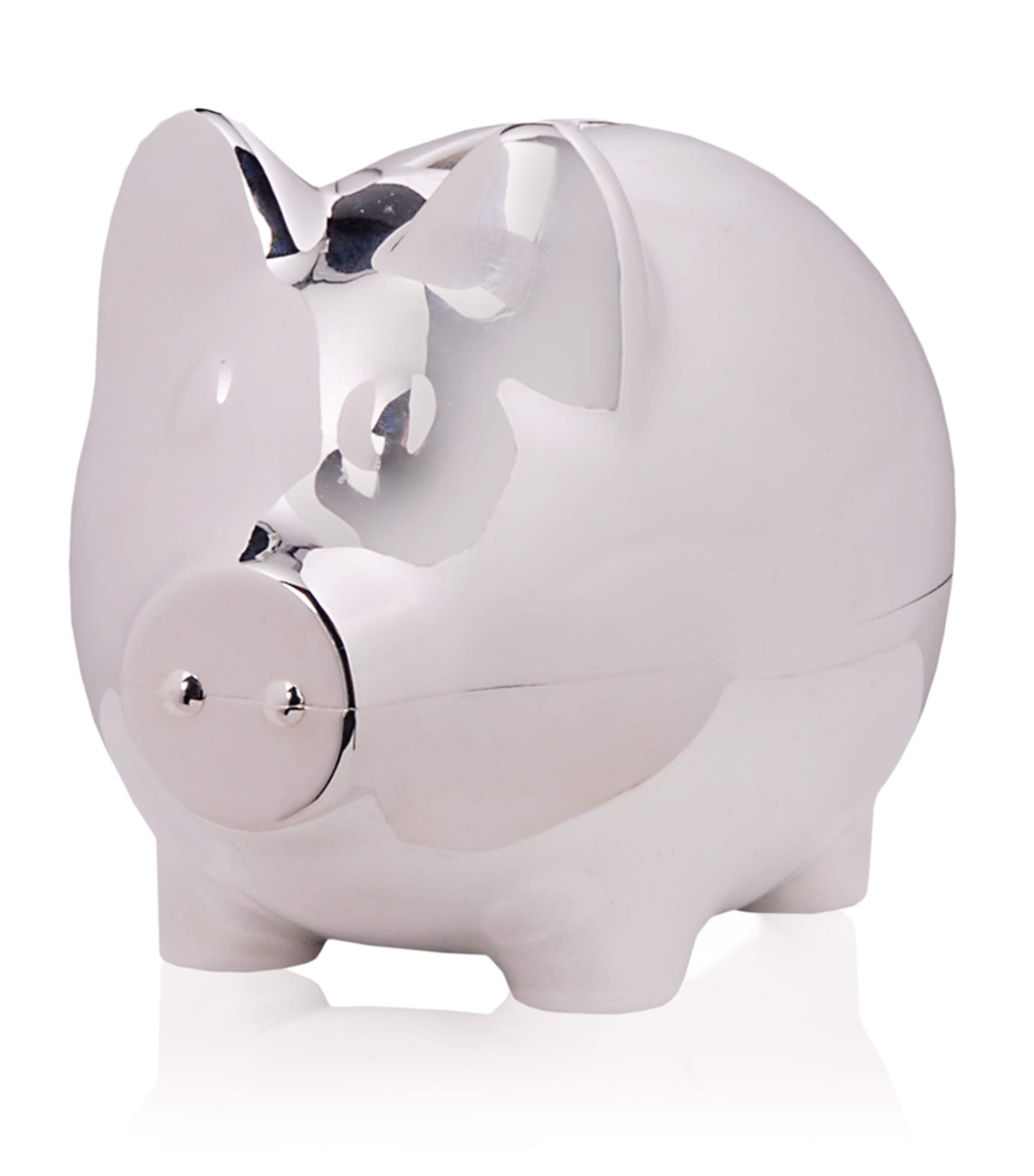 English Trousseau Kids Silver Plated Piggy Bank (Blue)