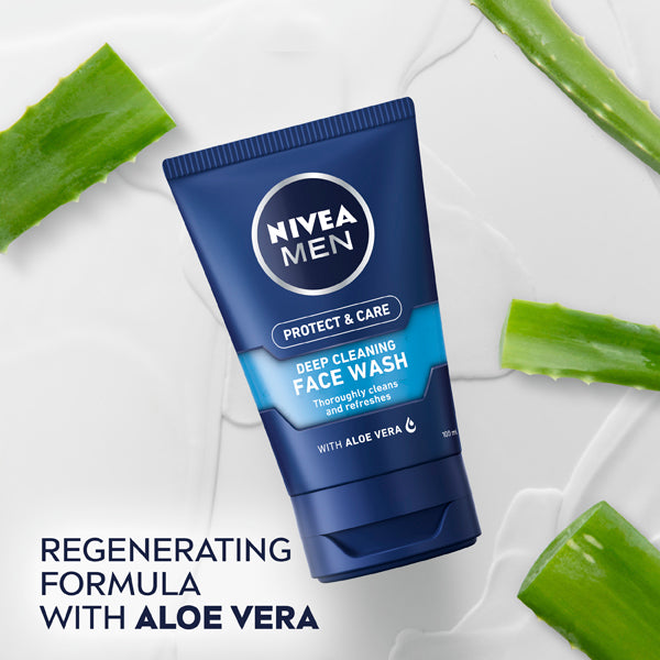 NIVEA MEN Deep Cleaning Face Wash Protect & Care, 100ml - McGrocer