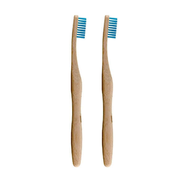 Dr Botanicals Bamboo Toothbrush Blue Twin Pack - British product
