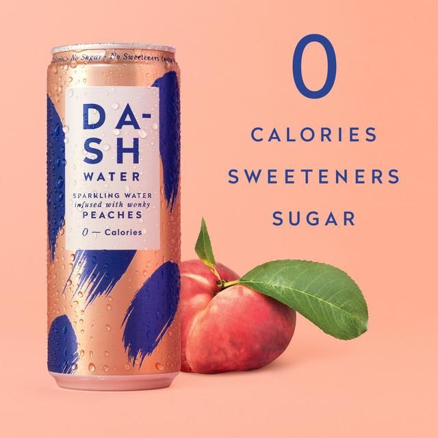 DASH Peach Infused Sparkling Water   12 x 330ml