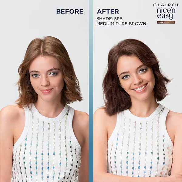 Clairol Nice'n Easy Espresso Brown permanent hair dye kit - British product