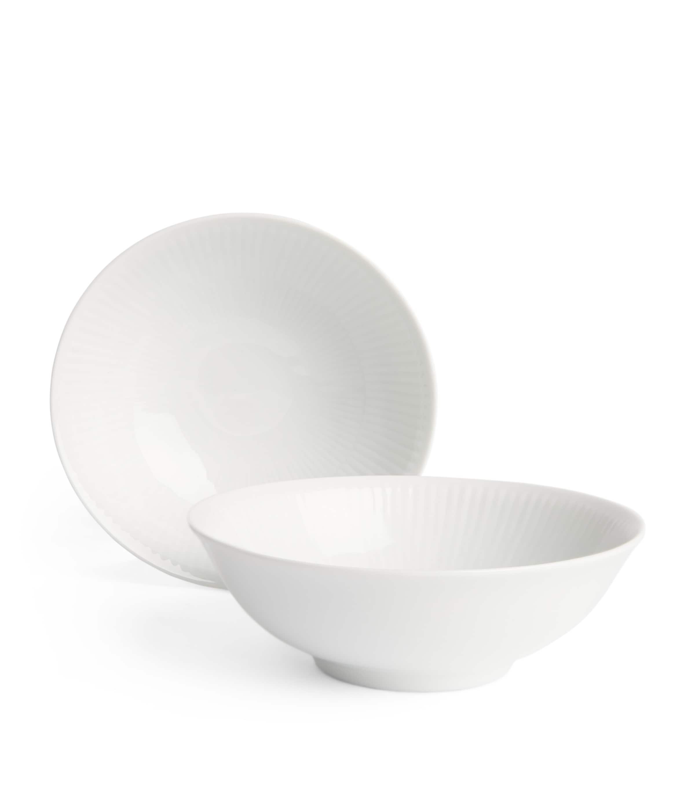 Royal Copenhagen Set of 2 White Fluted Bowls (15cm)