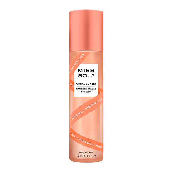 Miss So...? Perfume Mist Coral Sunset 140ml, imported from the UK