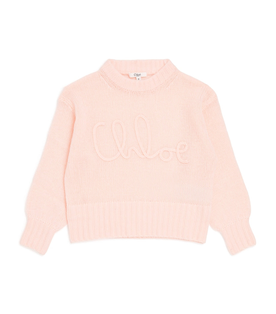 Chloé Kids Wool-Cashmere Logo Sweater 4-14 Years - British product
