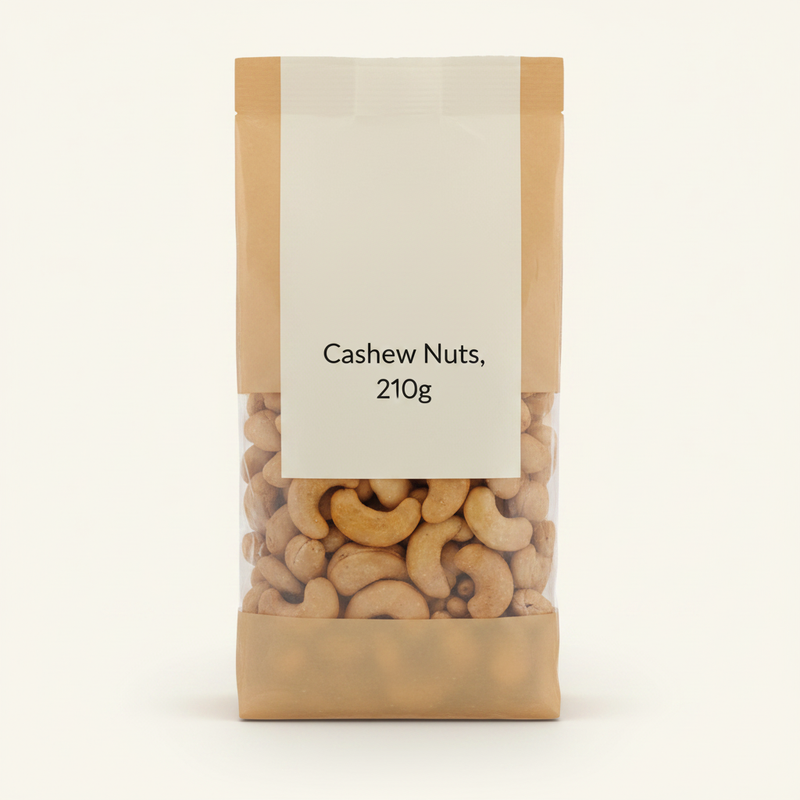 Holland & Barrett lightly salted cashews 210g, imported from the UK