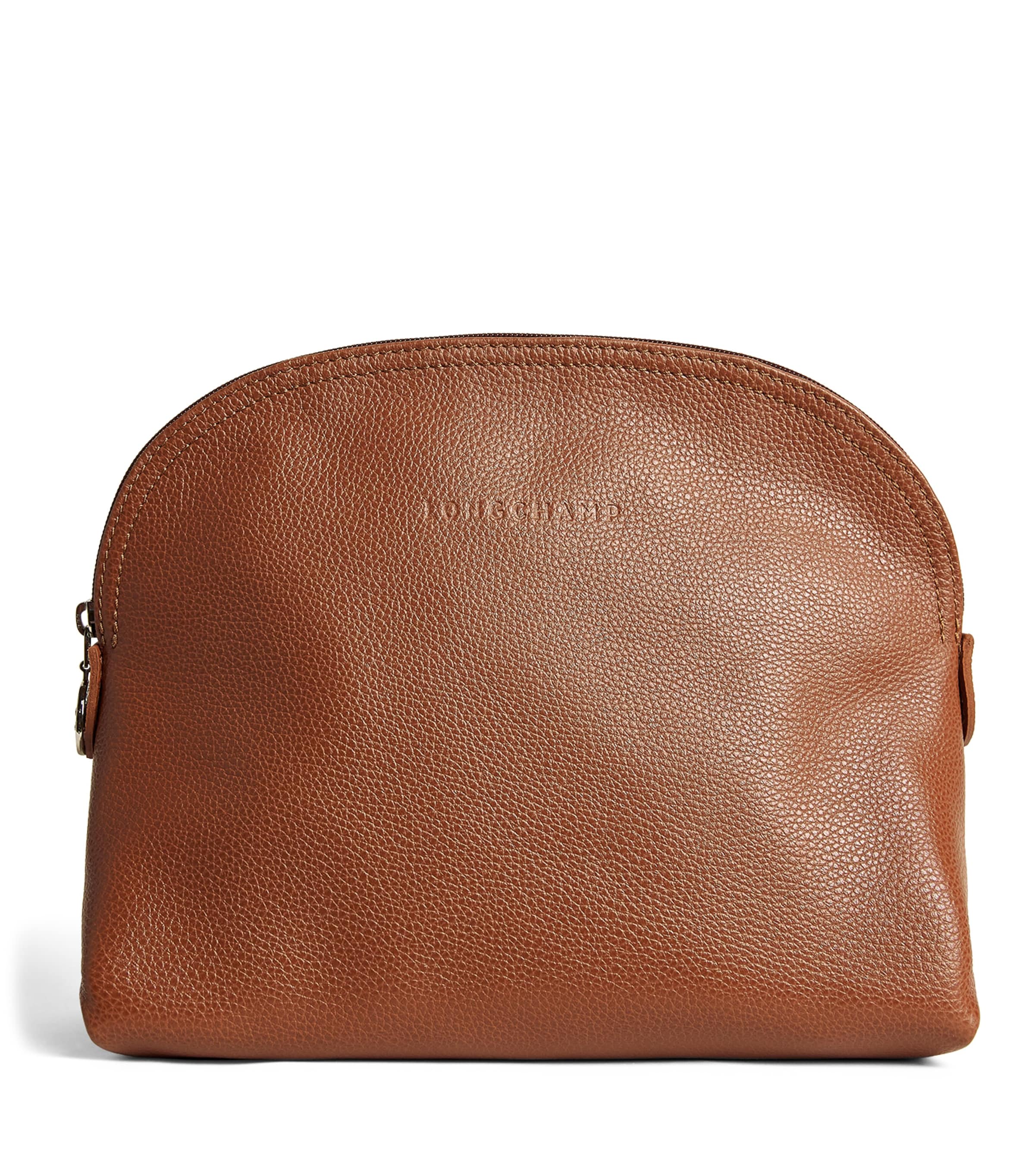Longchamp leather Le Foulonné wash bag, UK version