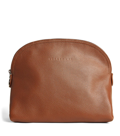 Longchamp Leather Le Foulonné Wash Bag