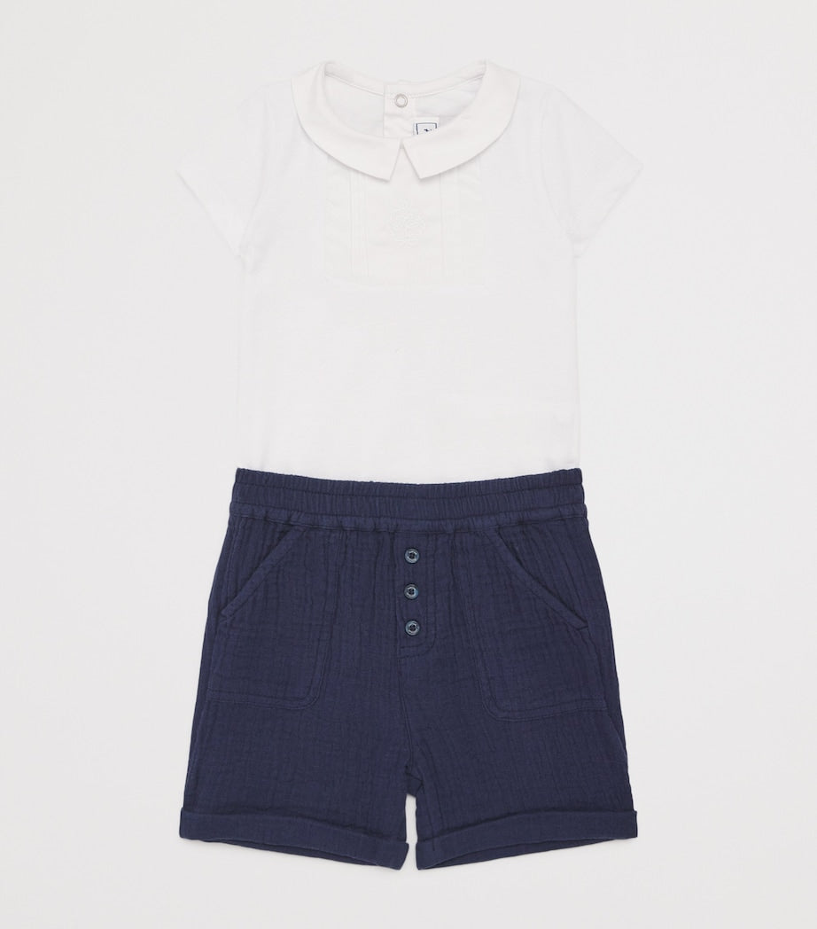 Tartine et Chocolat cotton frilled-collar bodysuit 3-36 months (British brand)