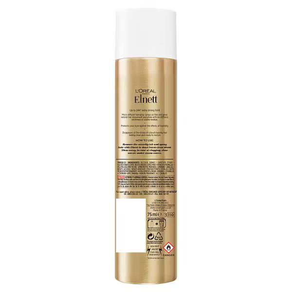 L'Oréal Paris Elnett Supreme Hold Hairspray 75ml, imported from the UK