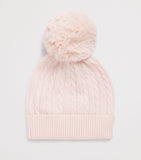 Purebaby cashmere cable-knit beanie, imported from the UK