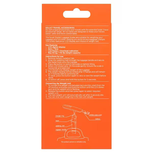 Solait digital luggage scale, imported from the UK