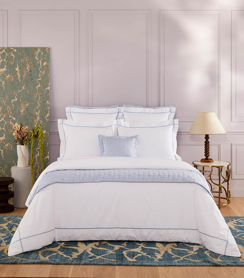 Yves Delorme Pima Cotton Athena Celeste King Duvet Cover 240cm x 220cm (British brand)