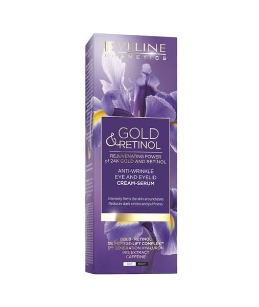 Eveline Gold Retinol Anti Wrinkle Eye and Eyelid Cream Serum - British product