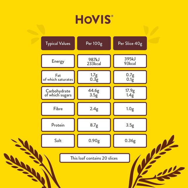 Hovis Medium Sliced Soft White Bread   800g - McGrocer