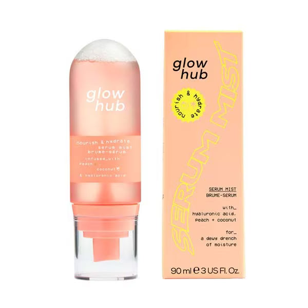 Glow Hub Nourish serum mist packaging design , UK version