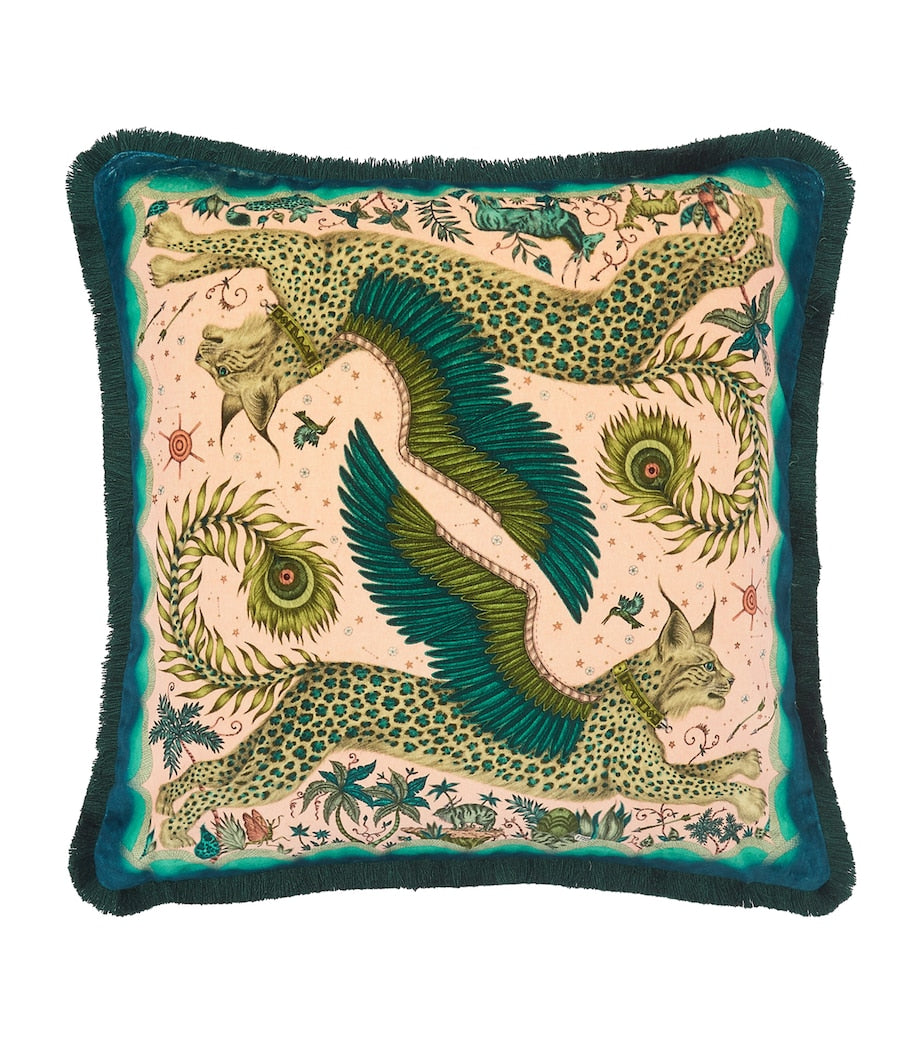 Emma J Shipley Velvet Lynx cushion 46cm x 46cm - British product
