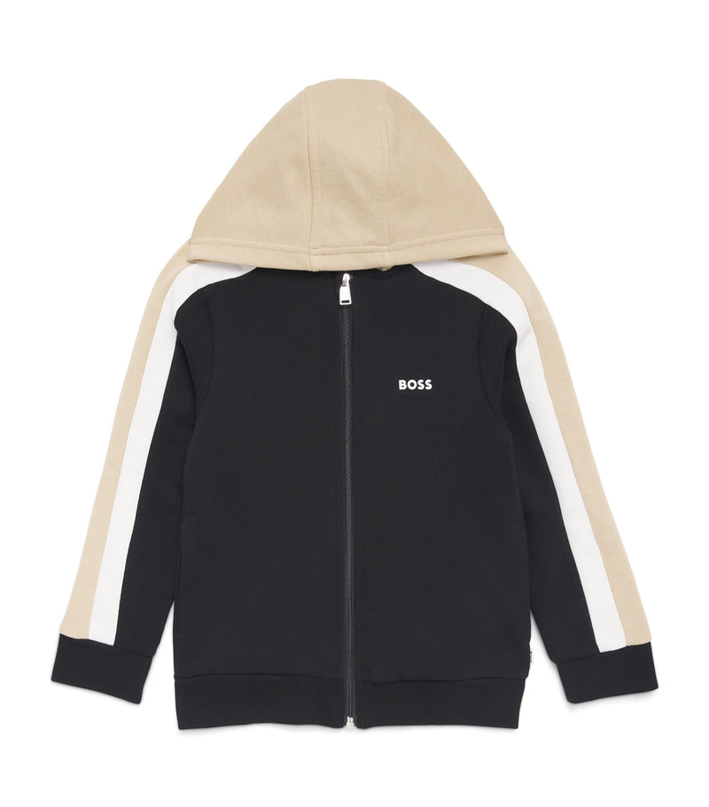 BOSS Kidswear Cotton Stripe Zip-Up Hoodie (4-16 Years)