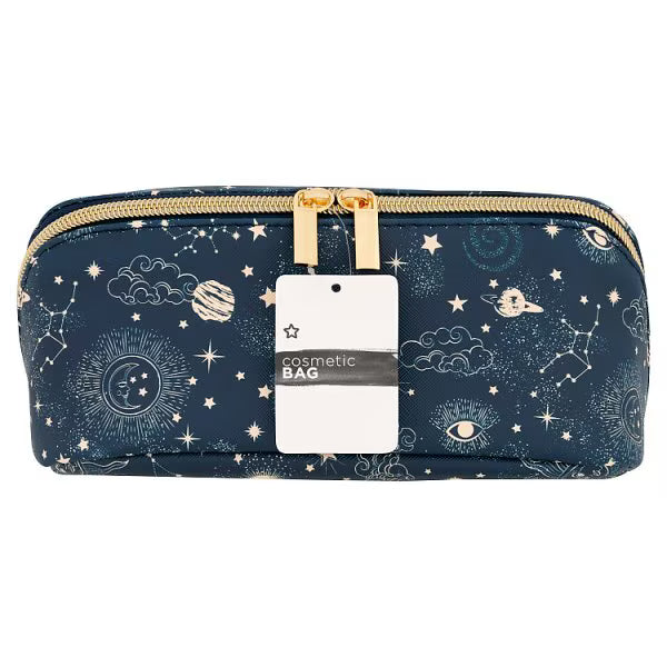 Superdrug Navy Stars Expandable Cosmetic Bag (British brand)