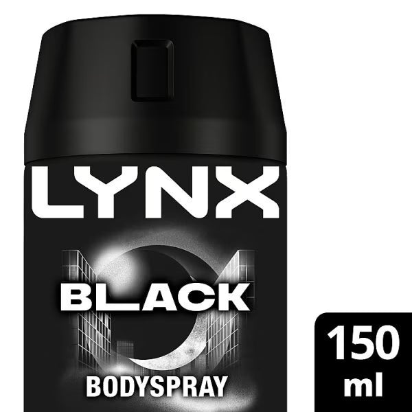Lynx Black Aerosol Body Spray 150 ml, UK version