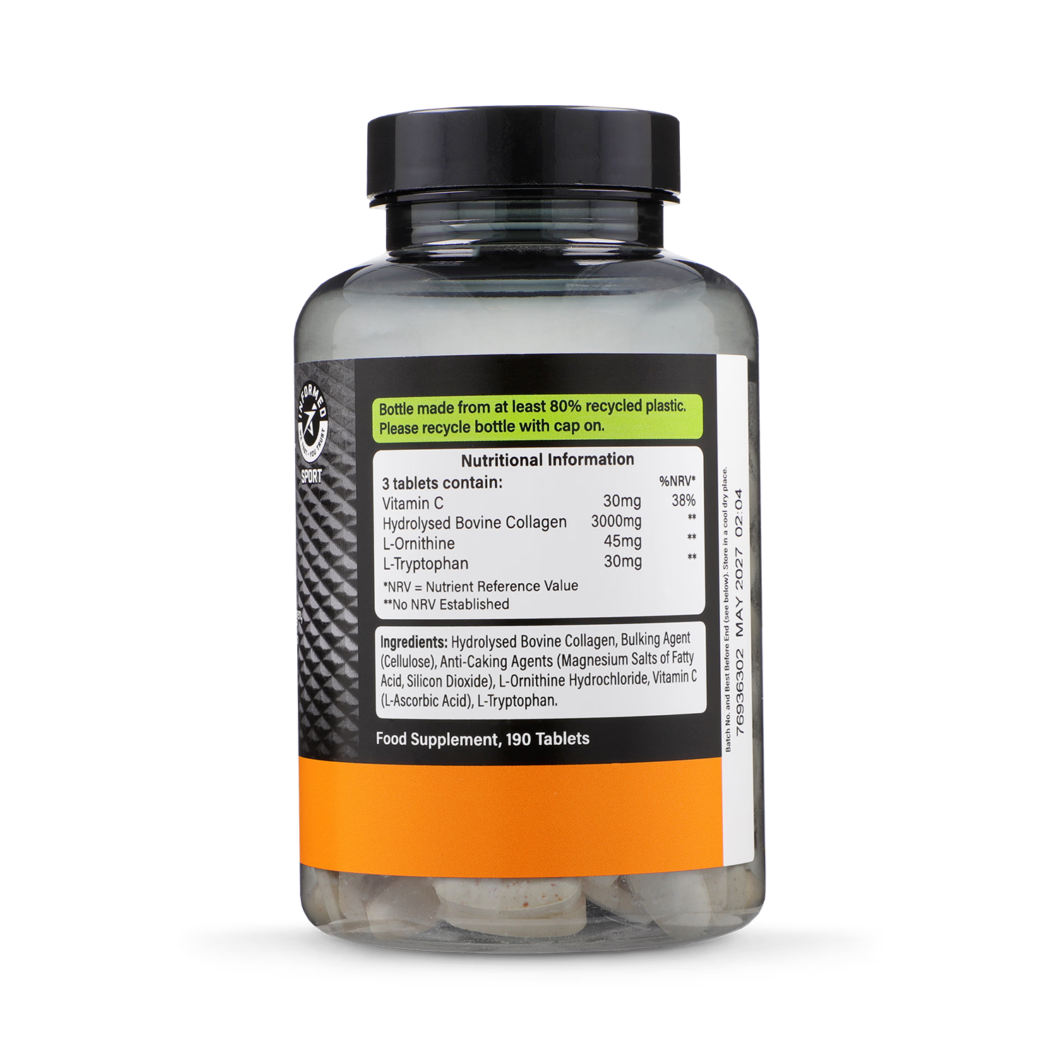 Amino 1000mg Bovine Collagen Tablets 190 - British product