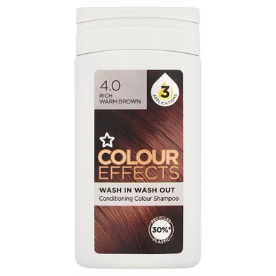 Superdrug Colour Effects Rich Warm Brown 4 Toner Shampoo 75ml