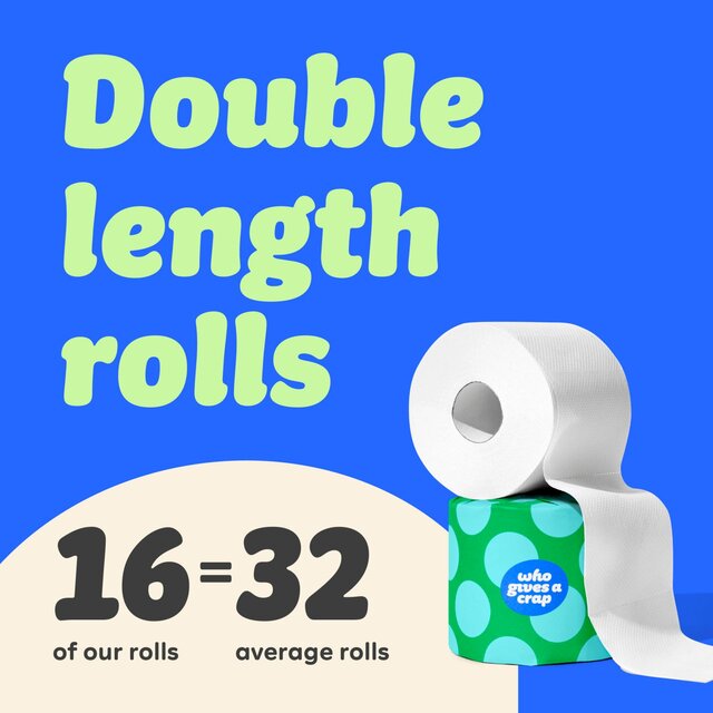 Who Gives A Crap Classic Soft Double Length Toilet Roll   16 per pack - McGrocer