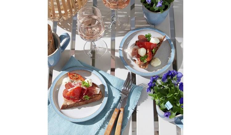 Denby Elements 12 Piece Stoneware Dinner Set - Blue