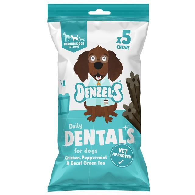 Denzel's Daily Dental Medium Dogs Chicken Peppermint &amp;amp; Decaf Green Tea   100g
