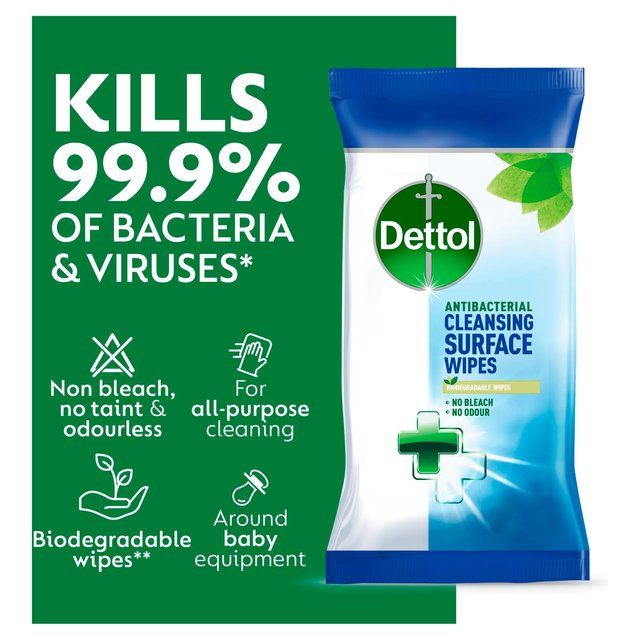 Dettol Antibacterial Multi Surface Cleaning Wipes   72 per pack
