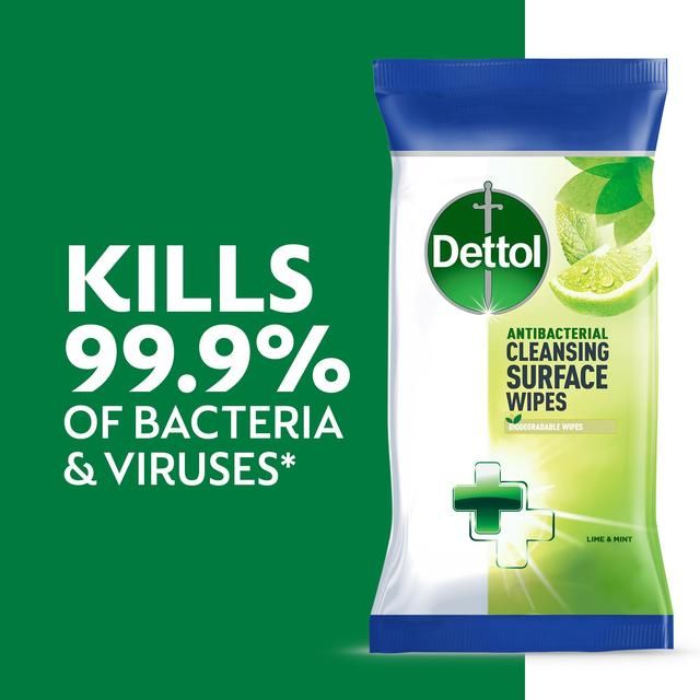 Dettol Antibacterial Multipurpose Lime &amp;amp; Mint Wipes   3 x 110 per pack