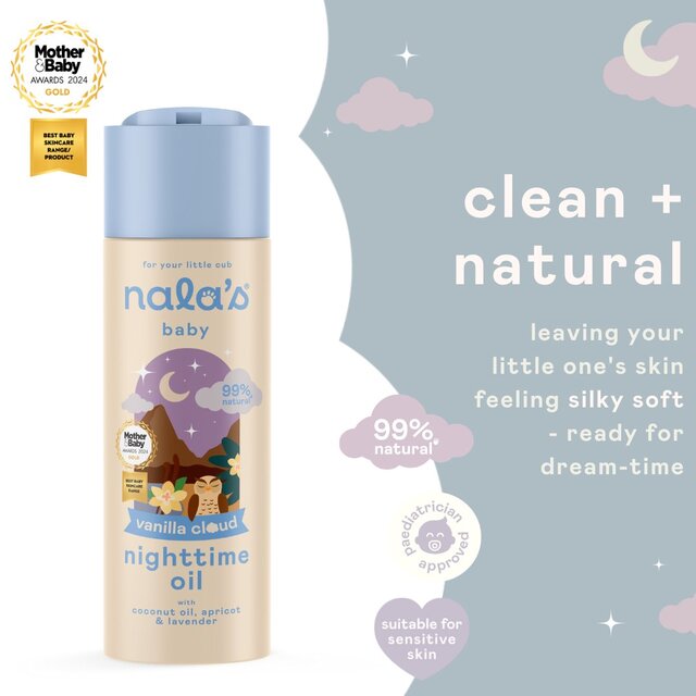 Nala's Baby Nighttime Oil Vanilla Cloud   200ml - McGrocer