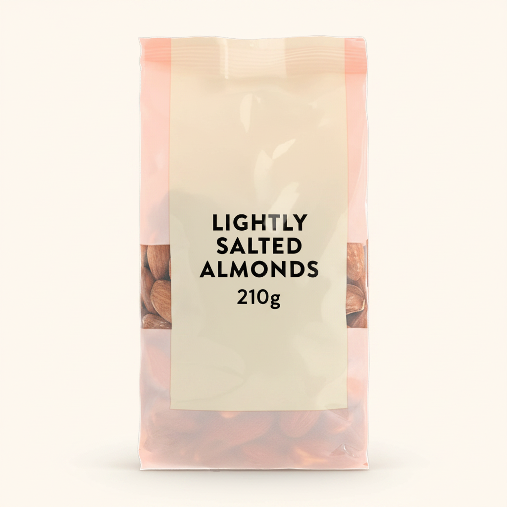 Holland & Barrett lightly salted almonds 210g, UK version