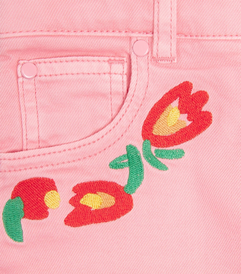 Stella McCartney Kids embroidered denim shorts for ages 3-14 years (British brand)