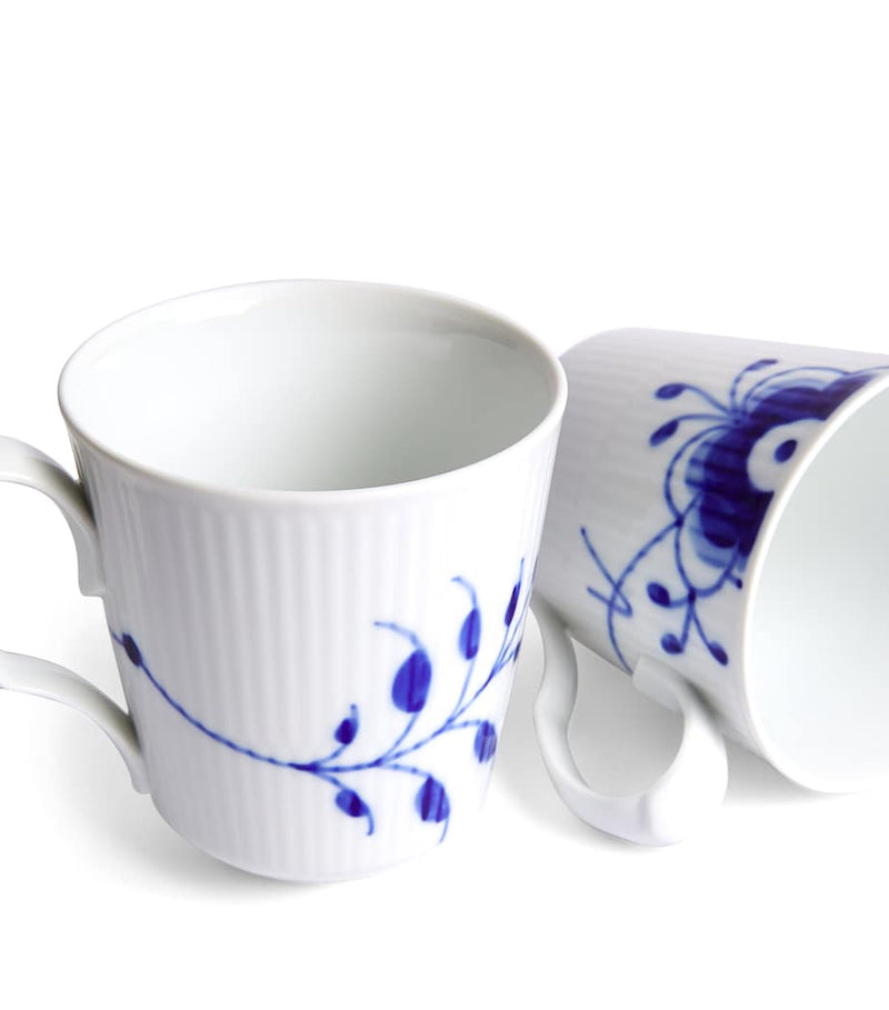 Royal Copenhagen Blue Fluted Mega Mugs set of two 370ml, imported from the UK