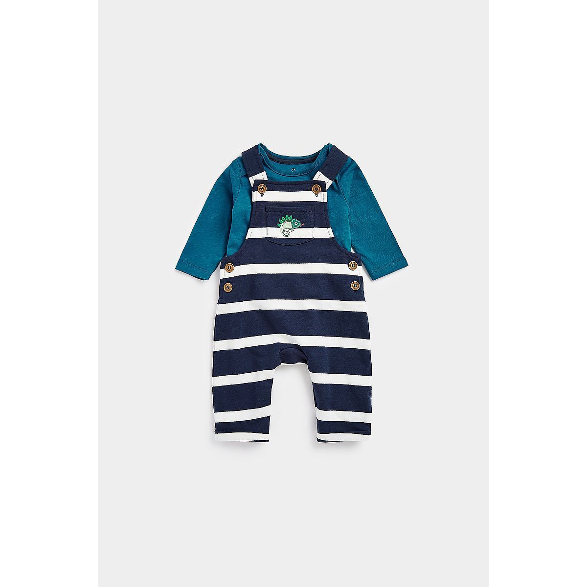 Dino Dungarees and Bodysuit Set