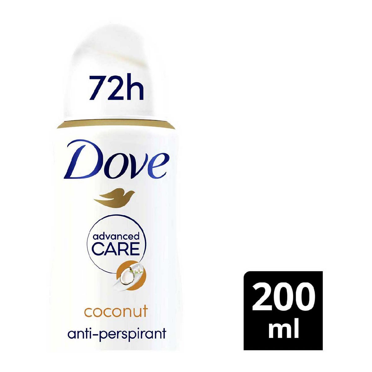 Dove Advanced Care Coconut &amp;amp; Jasmine Anti-Perspirant Deodorant Spray with plant based moisturiser for 72hour protection 200ml