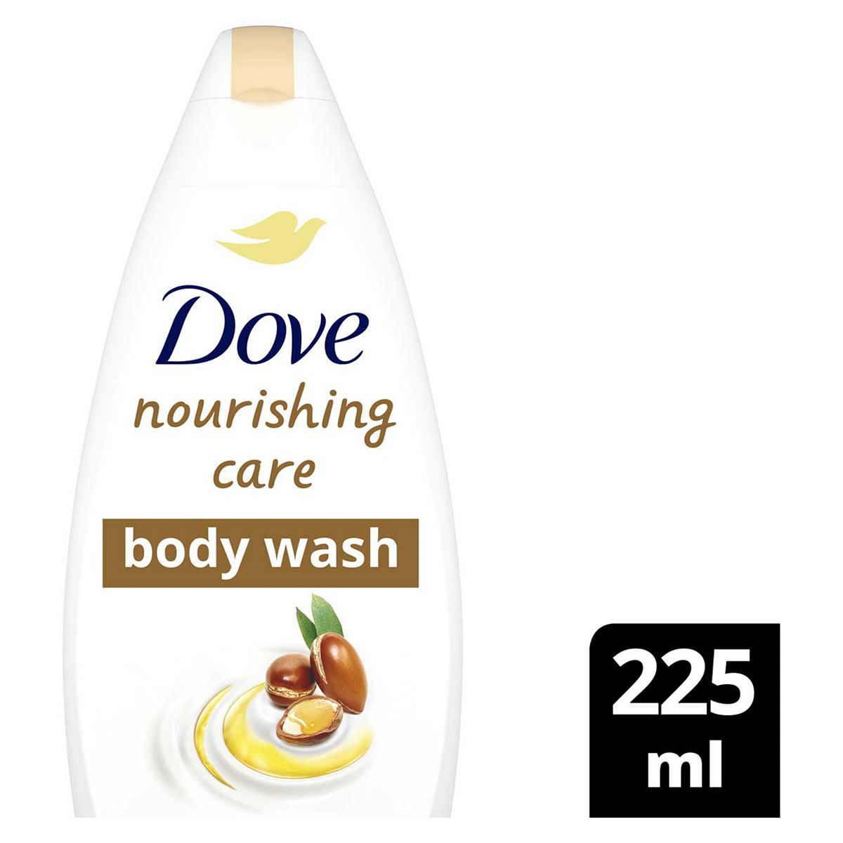 Dove Nourishing Care with argan oil Body Wash Shower Gel for softer skin after one shower 225ml