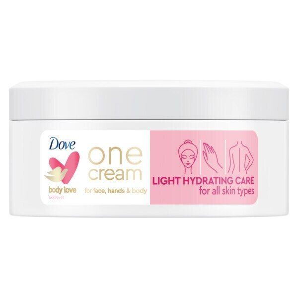Dove One Cream For Face Hands &amp;amp; Body Light Hydration 250ml