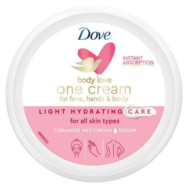 Dove One Cream For Face Hands &amp;amp; Body Light Hydration 250ml