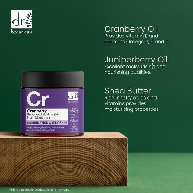 Dr Botanicals Apothecary Cranberry Superfood Healthy Skin Night Moisturiser   60ml