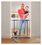 DreamBaby Ava Metal Safety Gate - Charcoal (Fits Gaps 75-81cm) Pressure Mounted