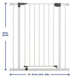 DreamBaby Liberty Xtra Tall Metal Safety Gate (Fits Gap 75-81cm) - White - Pressure Mounted